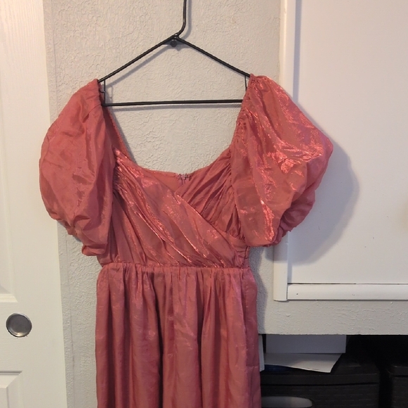 Storia Rose-Pink Puff Sleeve Maxi Dress - Picture 2 of 6